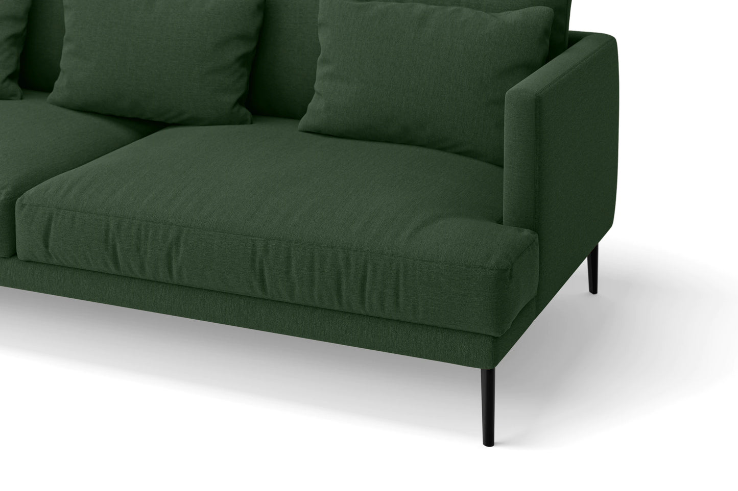 Bisceglie 4 Seater Sofa Forest Green Linen Fabric