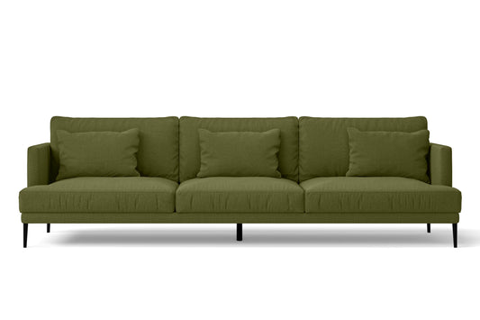 Bisceglie 4 Seater Sofa Olive Linen Fabric