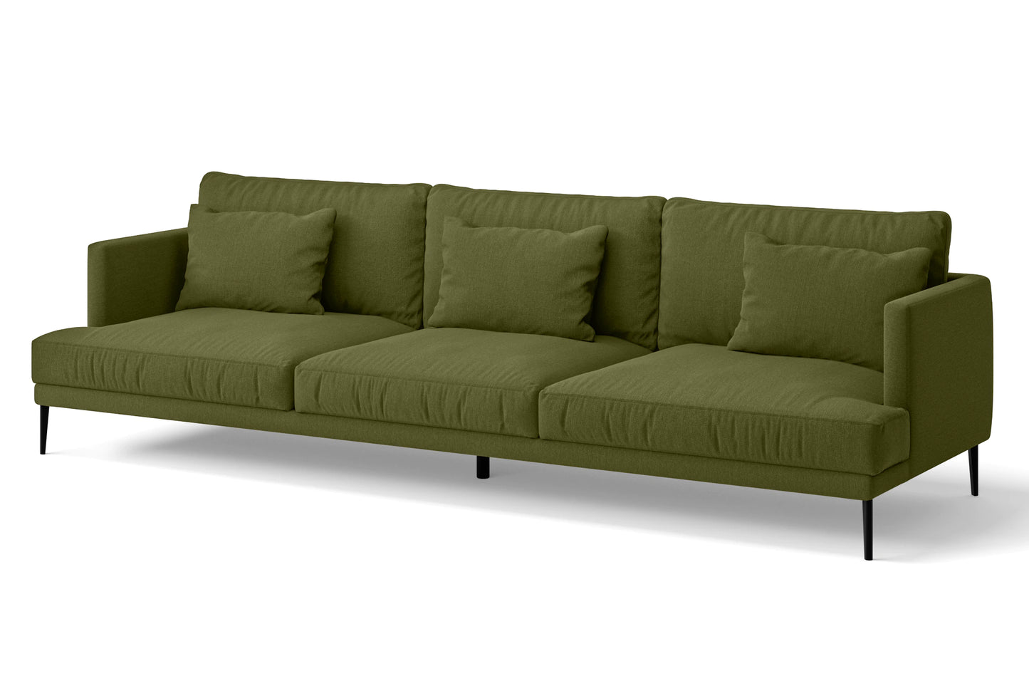 Bisceglie 4 Seater Sofa Olive Linen Fabric