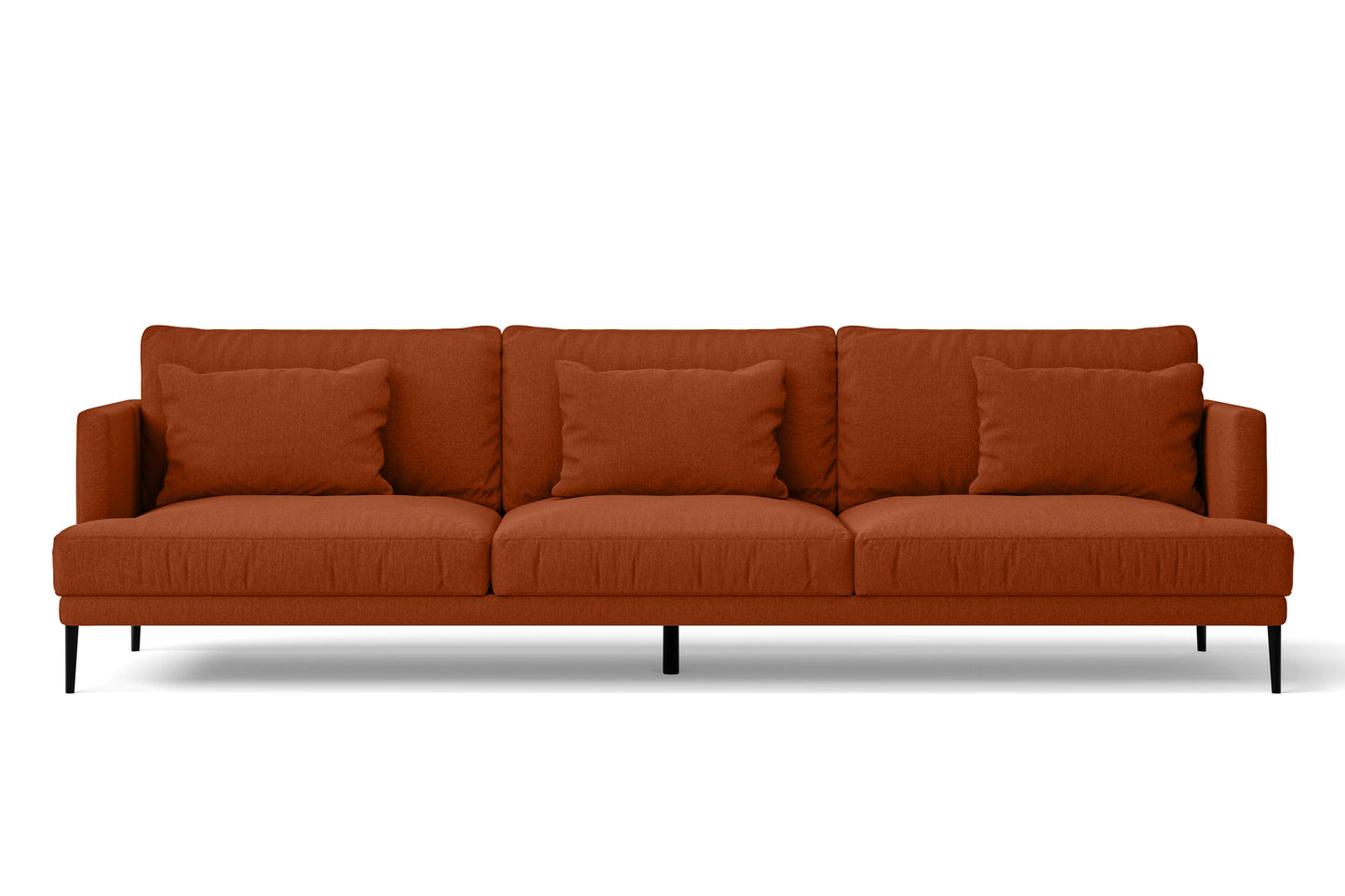 Bisceglie 4 Seater Sofa Orange Linen Fabric