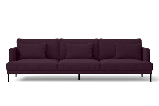 Bisceglie 4 Seater Sofa Purple Linen Fabric