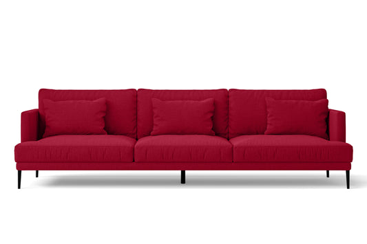 Bisceglie 4 Seater Sofa Red Linen Fabric