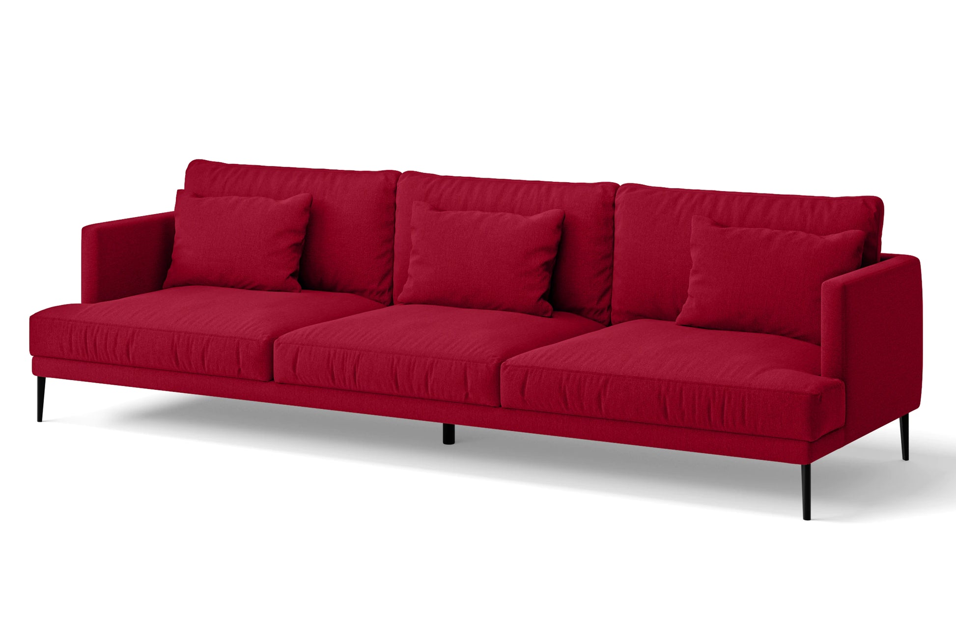 Bisceglie 4 Seater Sofa Red Linen Fabric