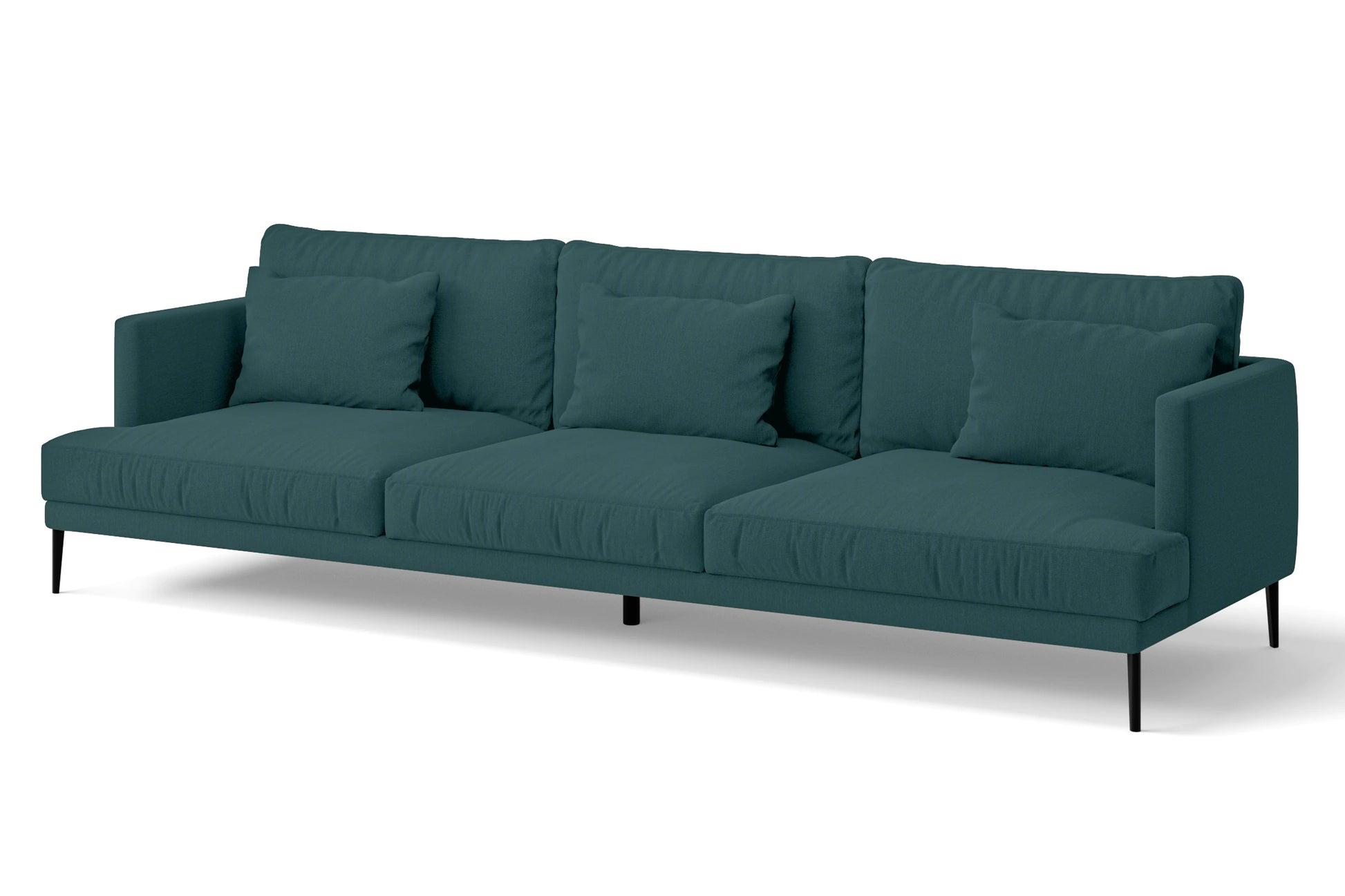 Bisceglie 4 Seater Sofa Teal Linen Fabric