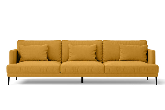 Bisceglie 4 Seater Sofa Yellow Linen Fabric