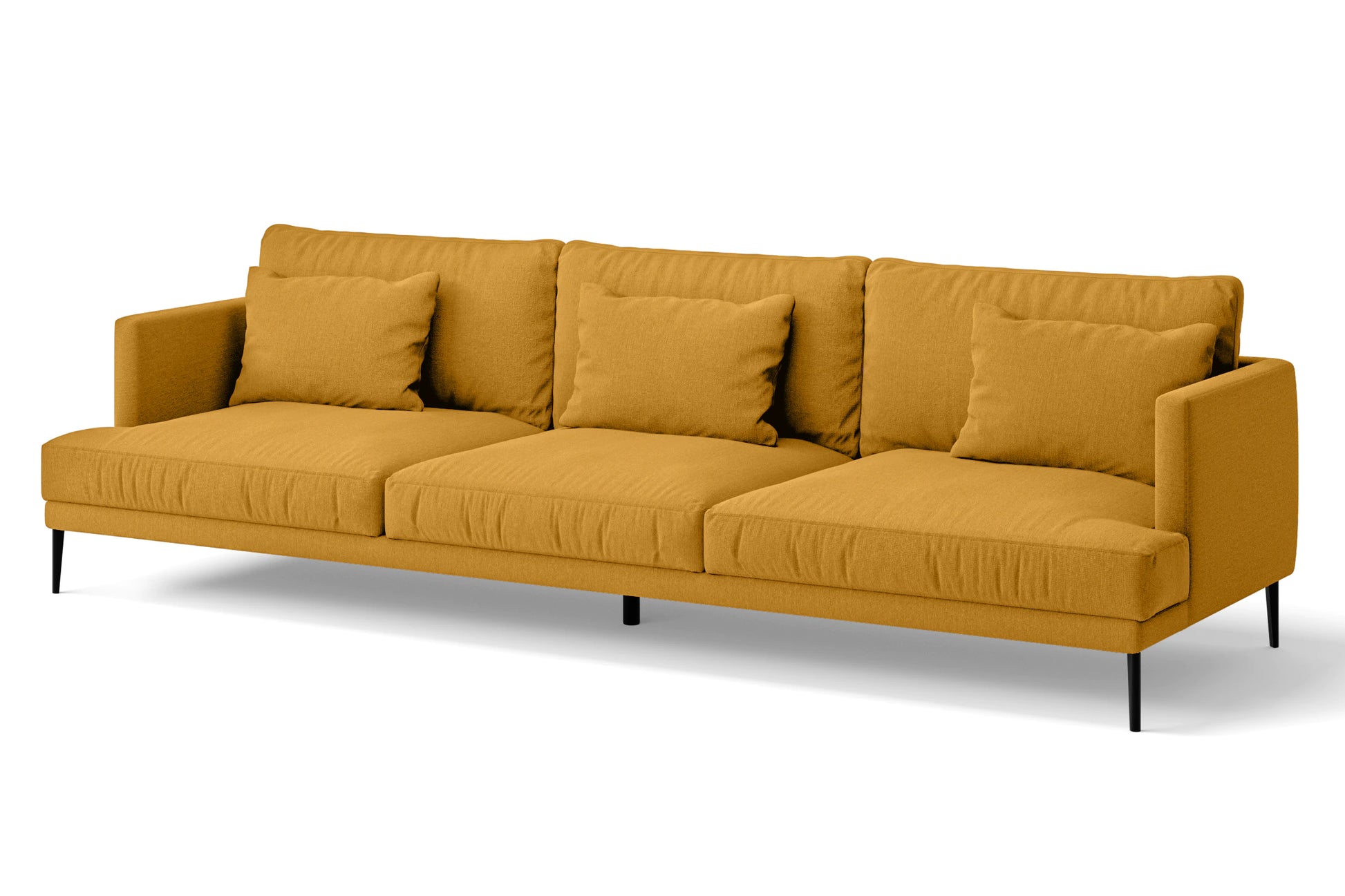 Bisceglie 4 Seater Sofa Yellow Linen Fabric