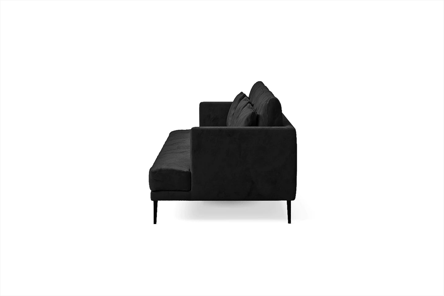 Bisceglie 4 Seater Sofa Black Velvet