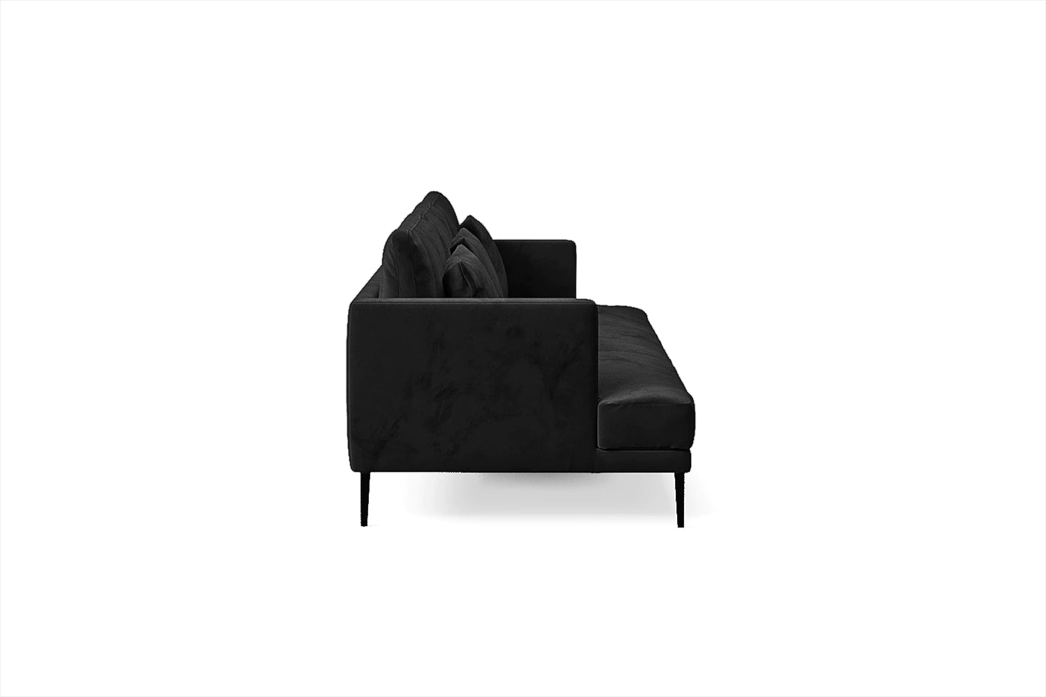 Bisceglie 4 Seater Sofa Black Velvet