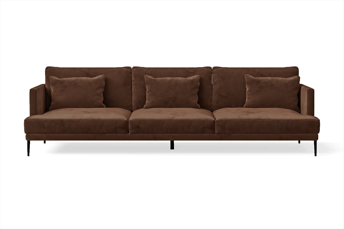 Bisceglie 4 Seater Sofa Coffee Brown Velvet