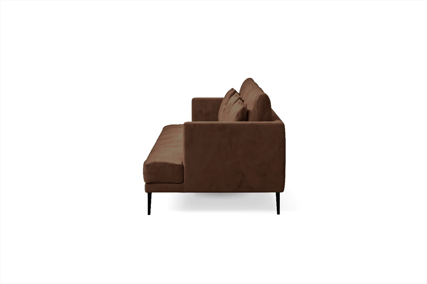 Bisceglie 4 Seater Sofa Coffee Brown Velvet