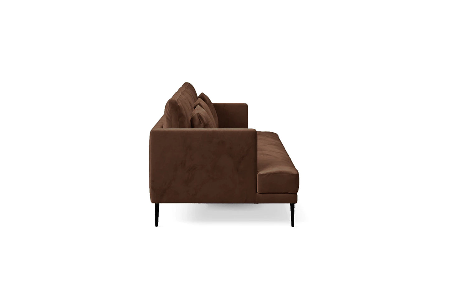 Bisceglie 4 Seater Sofa Coffee Brown Velvet