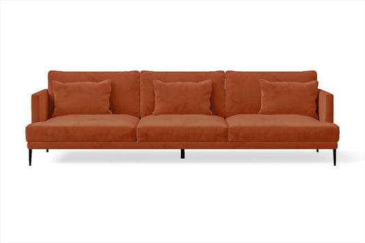 Bisceglie 4 Seater Sofa Orange Velvet