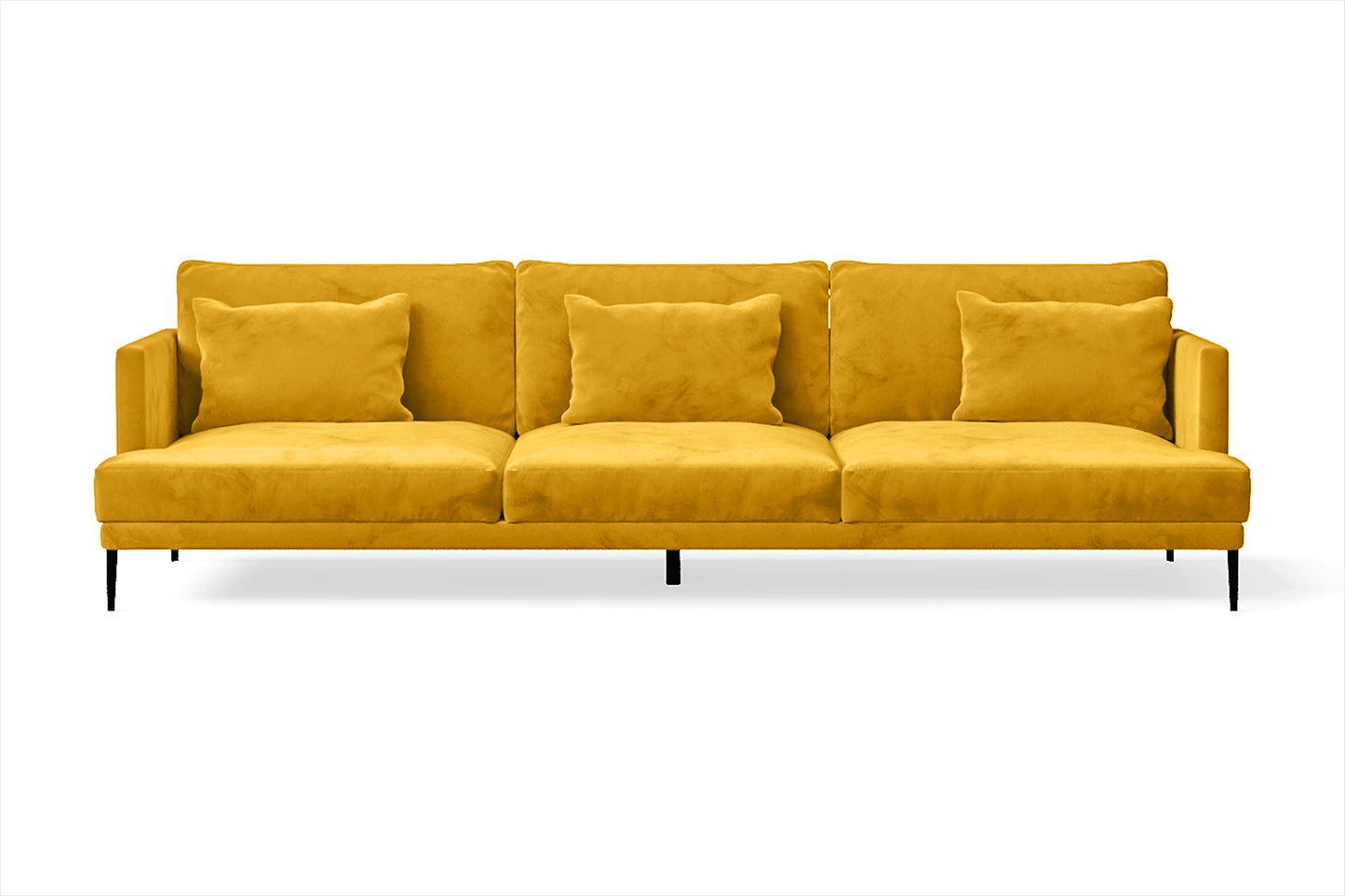 Bisceglie 4 Seater Sofa Yellow Velvet