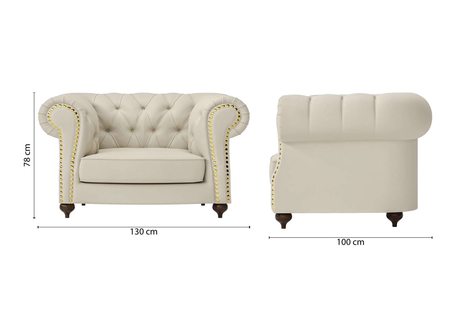 Bitonto Armchair Cream Leather