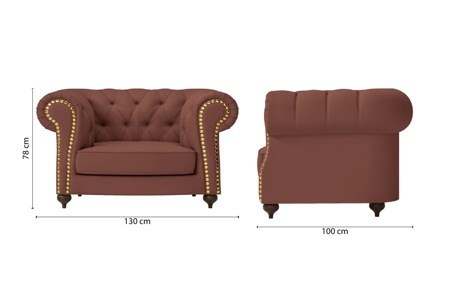 Bitonto Armchair Mauve Leather