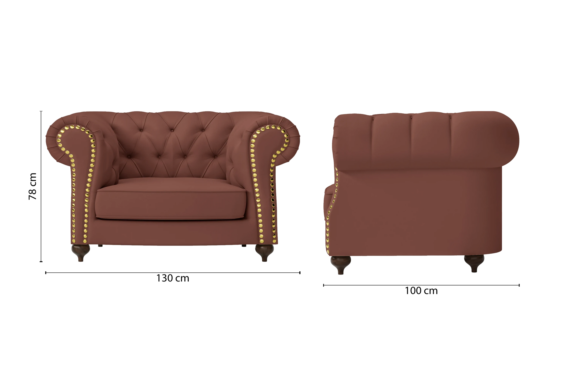 Bitonto Armchair Mauve Leather