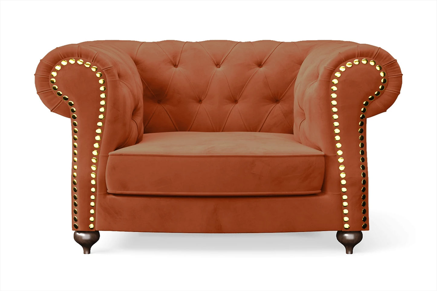 Bitonto Armchair Orange Velvet