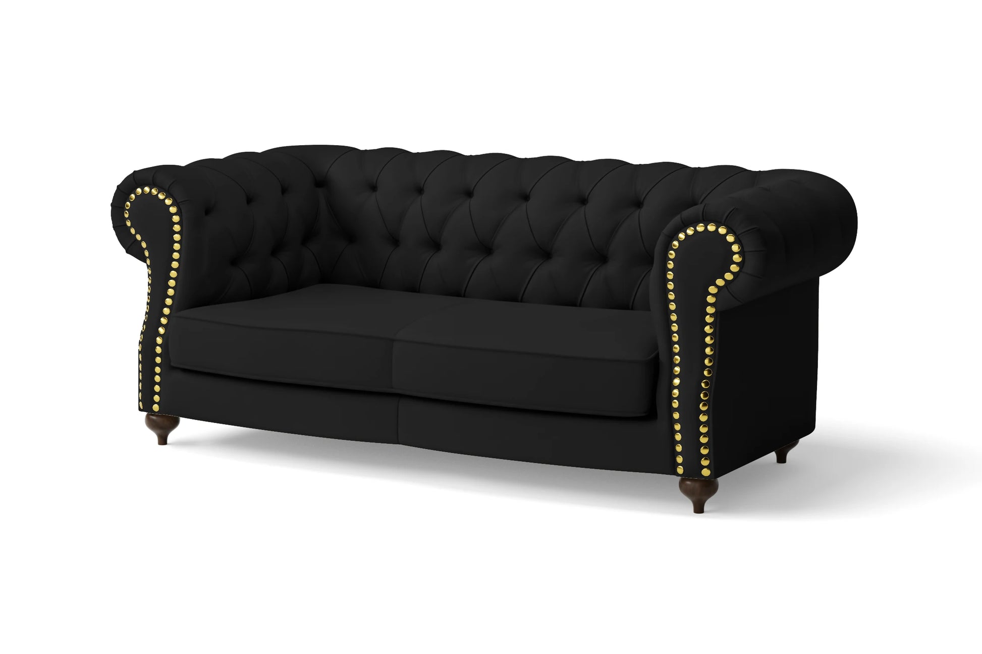 Bitonto 2 Seater Sofa Black Leather