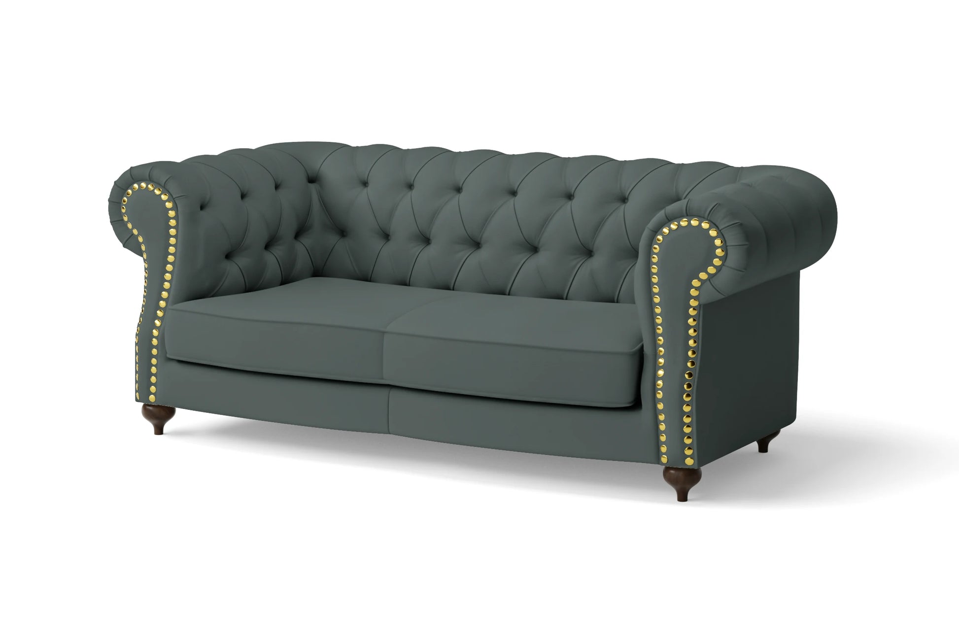 Bitonto 2 Seater Sofa Dusky Turquoise Leather