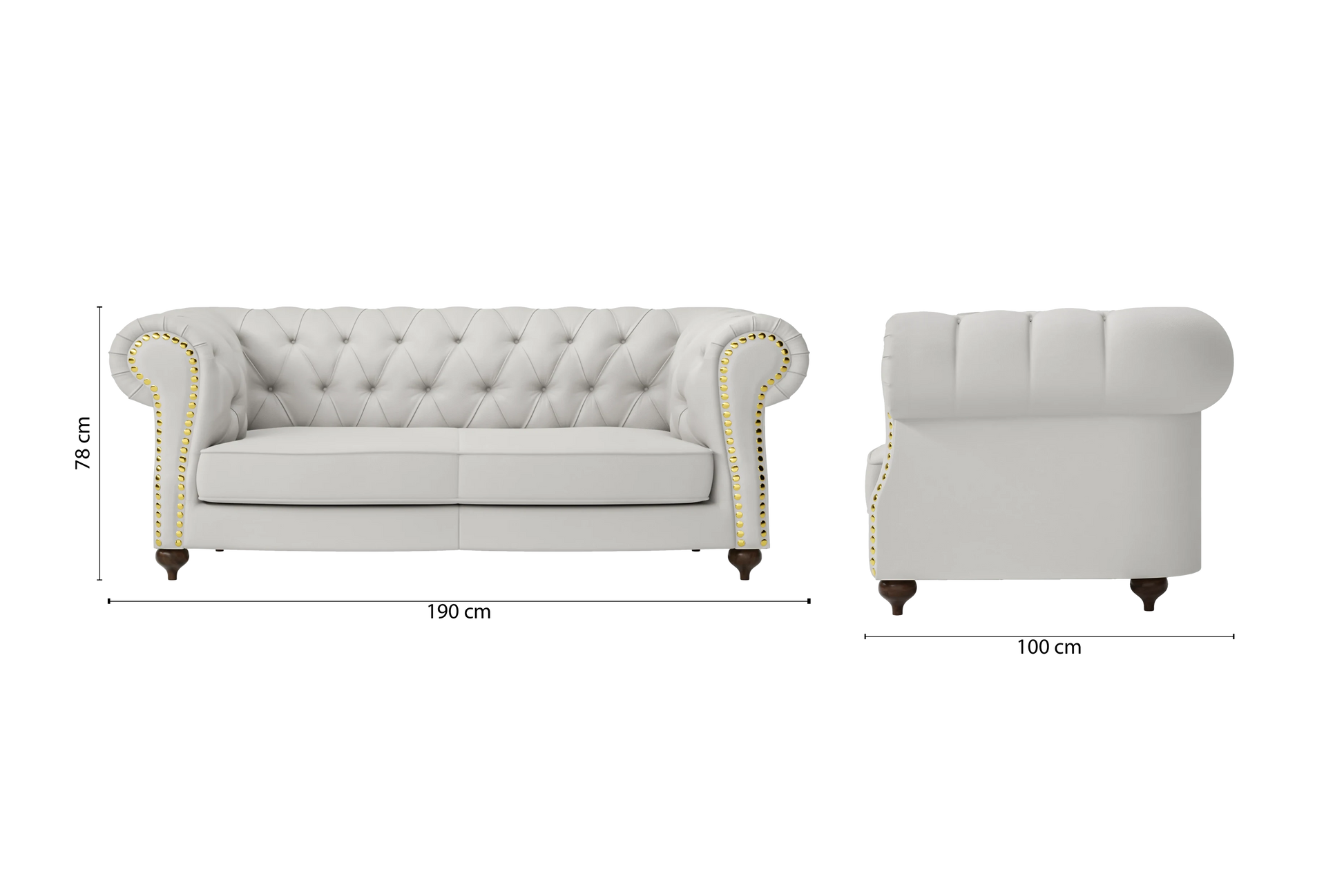 Bitonto 2 Seater Sofa White Leather