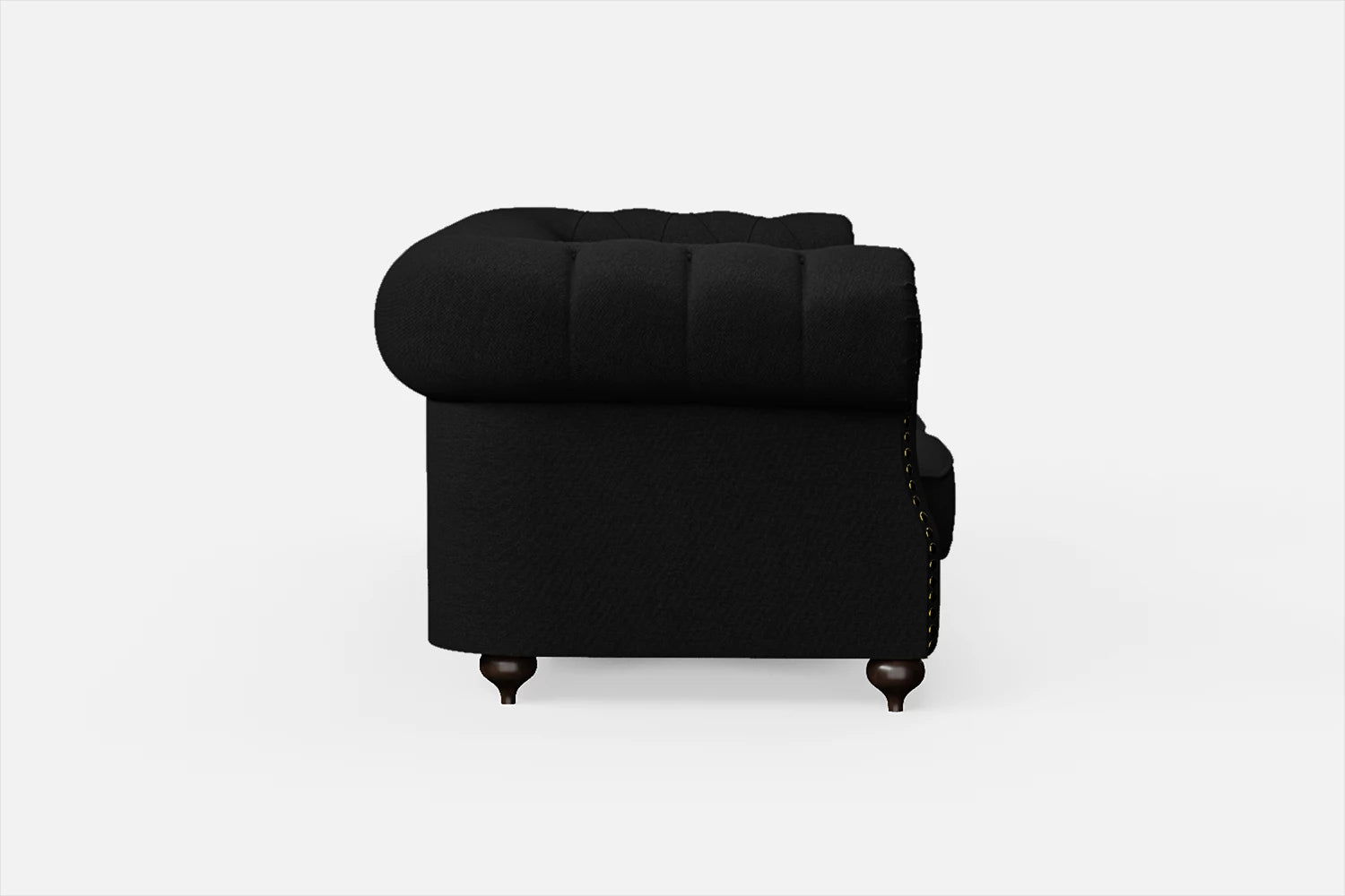 Bitonto 2 Seater Sofa Black Linen Fabric