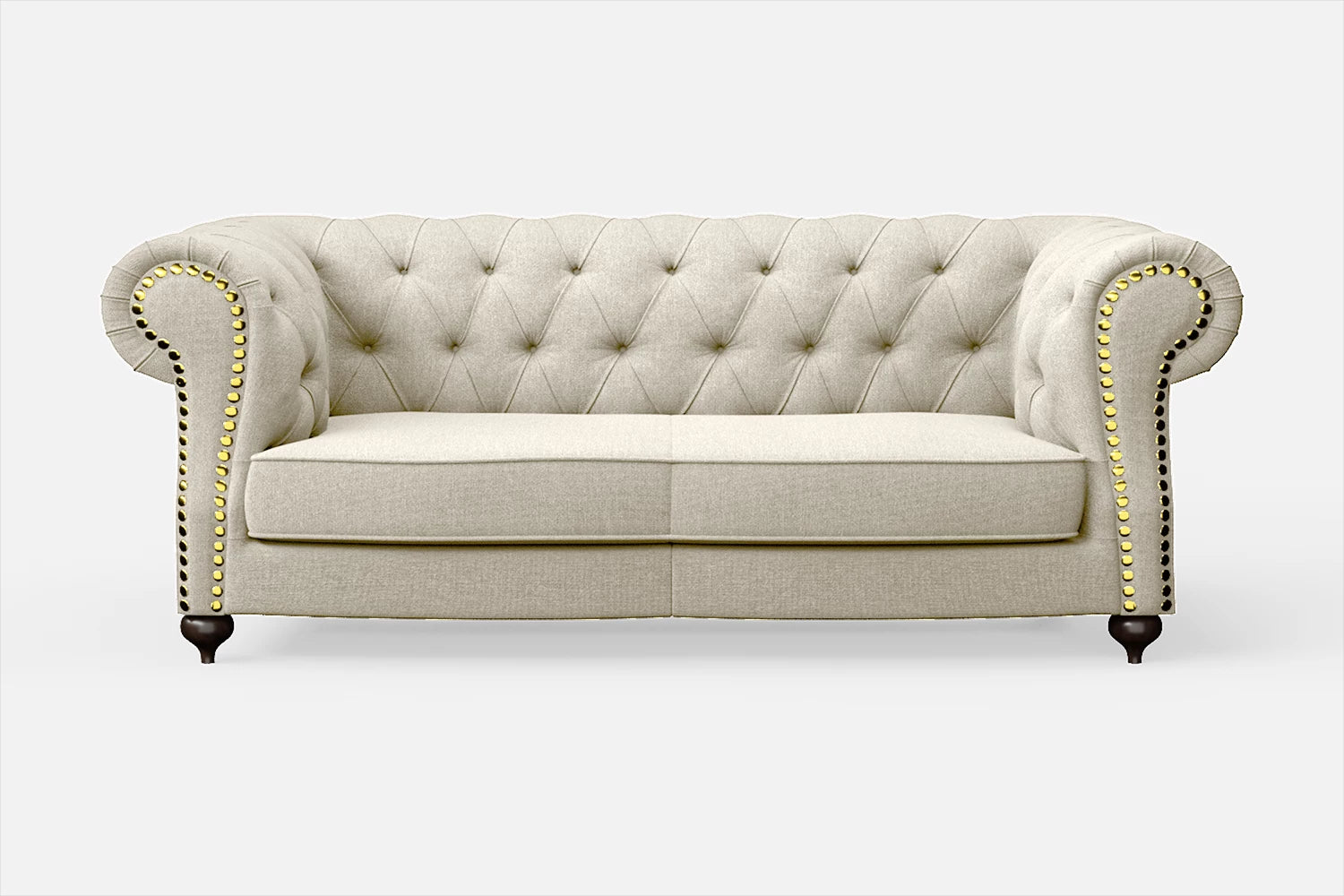 Bitonto 2 Seater Sofa Cream Linen Fabric