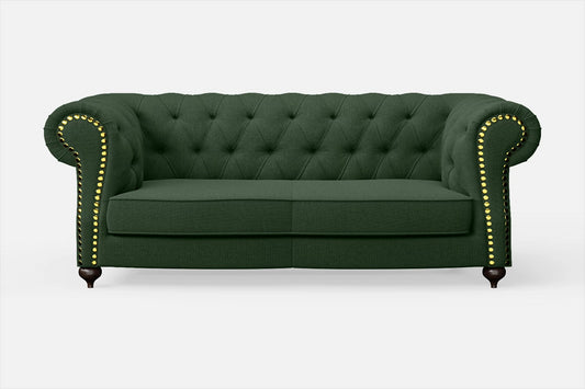 Bitonto 2 Seater Sofa Forest Green Linen Fabric