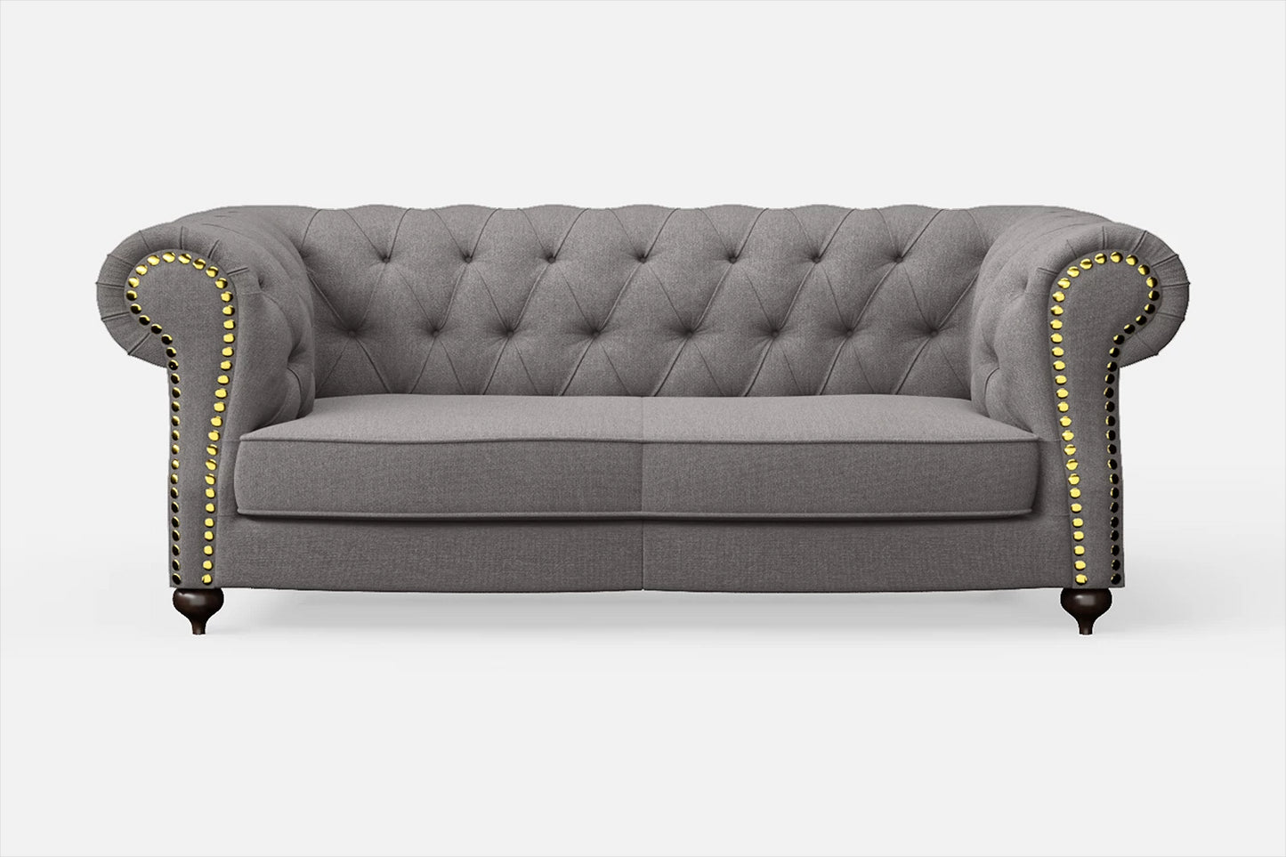 Bitonto 2 Seater Sofa Grey Linen Fabric