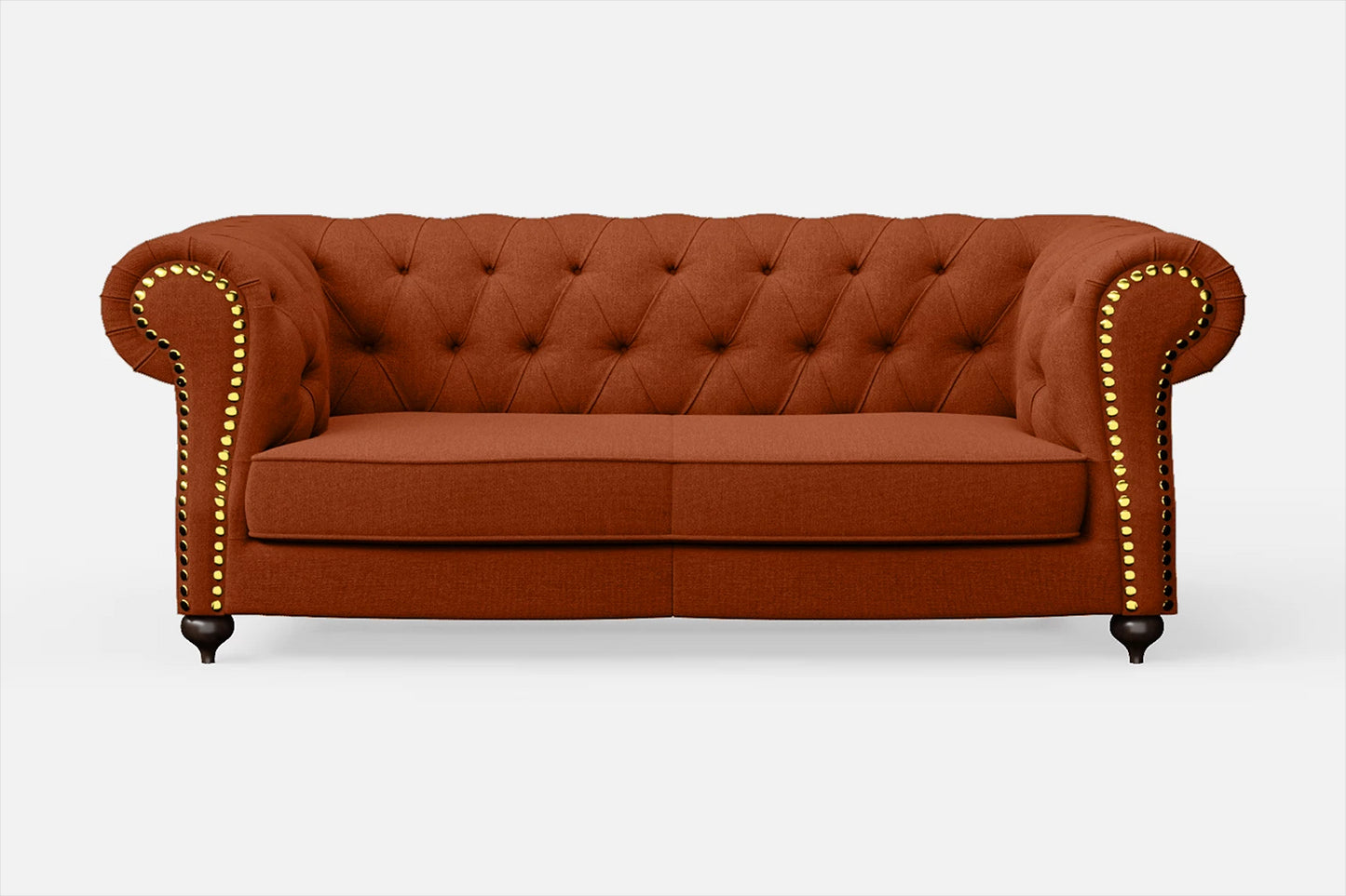 Bitonto 2 Seater Sofa Orange Linen Fabric