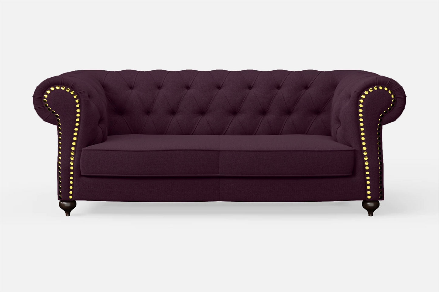 Bitonto 2 Seater Sofa Purple Linen Fabric