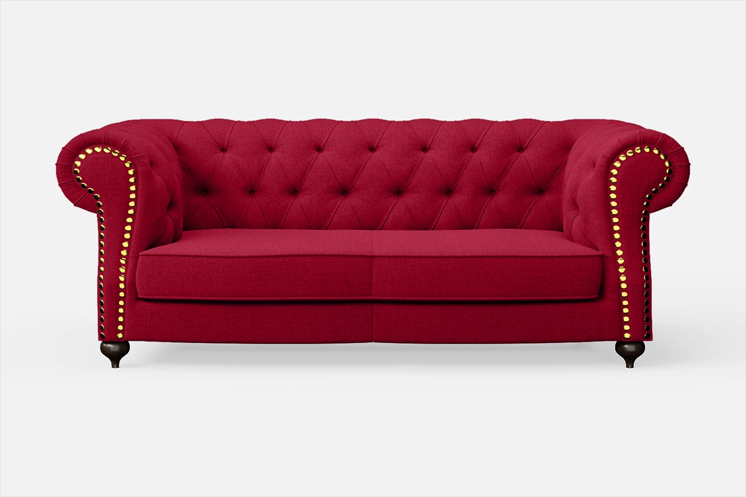 Bitonto 2 Seater Sofa Red Linen Fabric