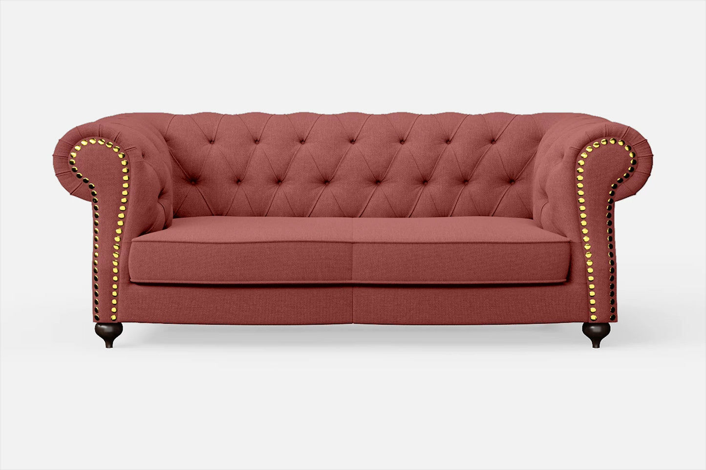 Bitonto 2 Seater Sofa Rose Pink Linen Fabric