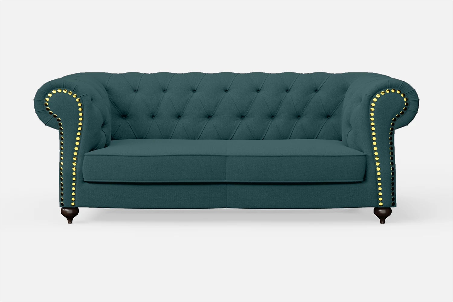 Bitonto 2 Seater Sofa Teal Linen Fabric