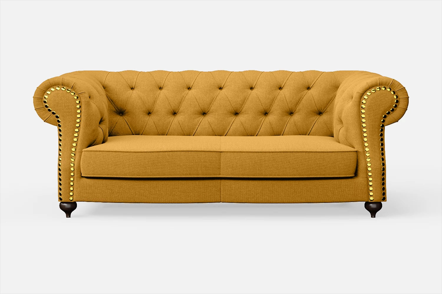 Bitonto 2 Seater Sofa Yellow Linen Fabric