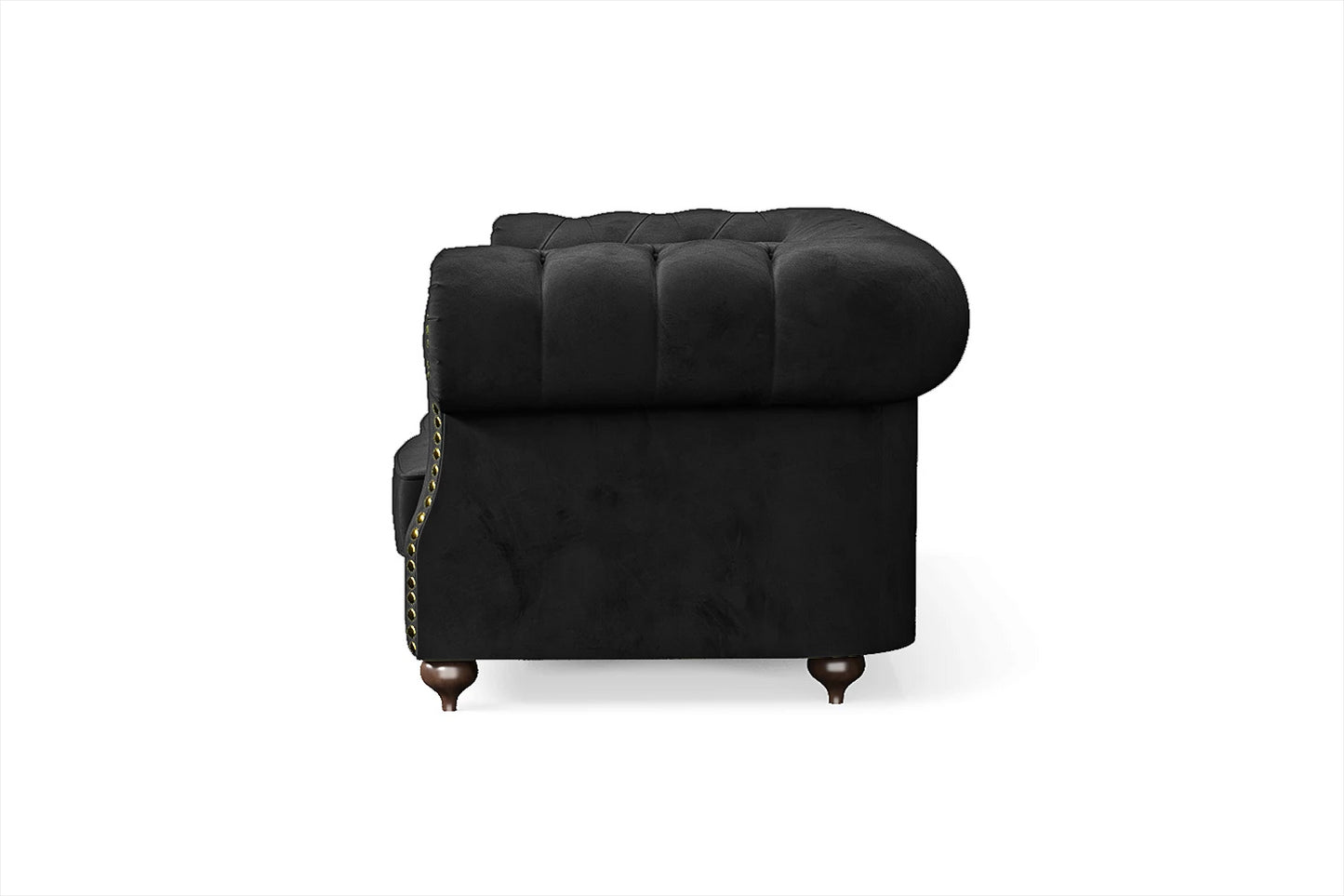 Bitonto 2 Seater Sofa Black Velvet