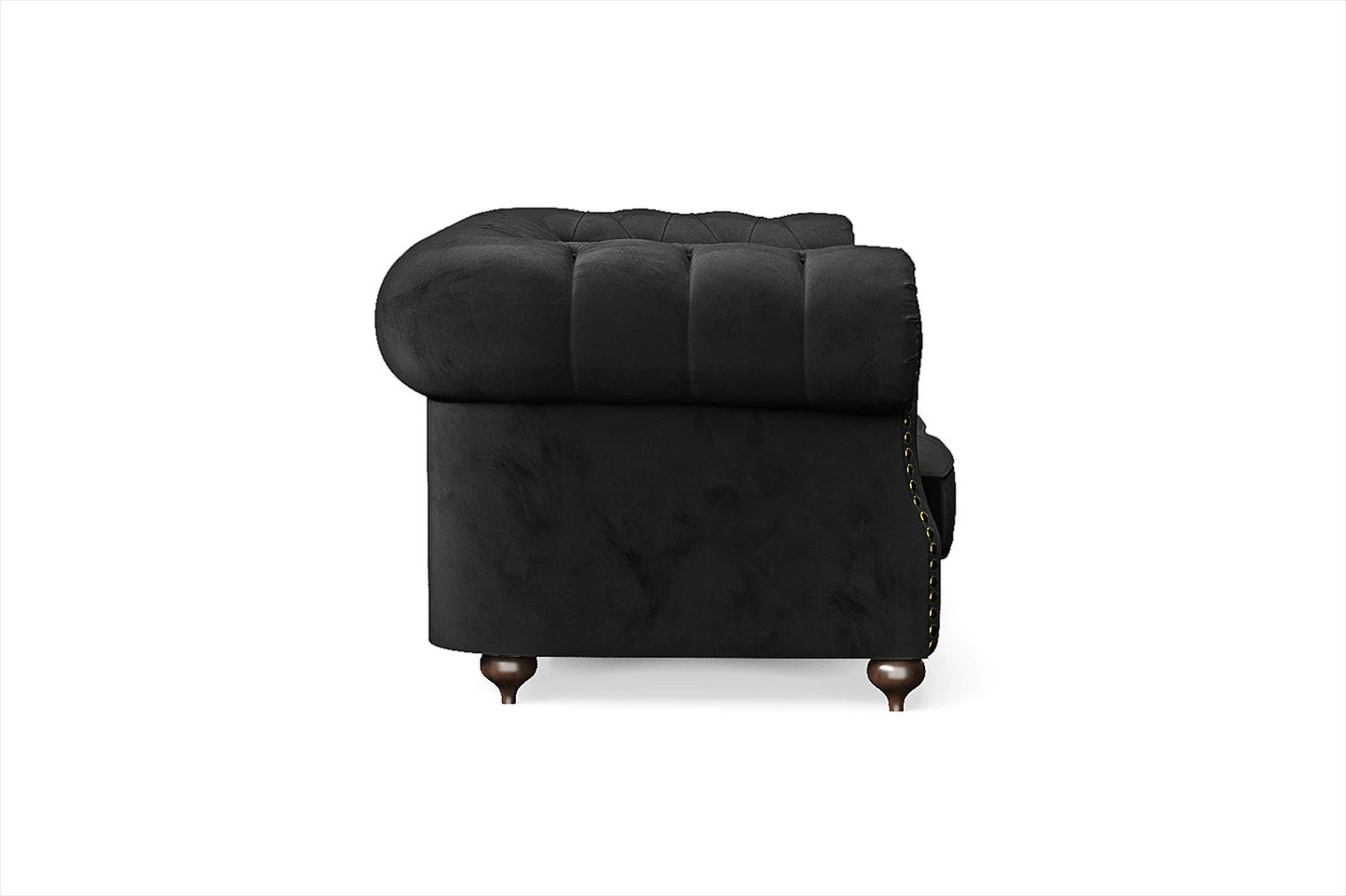 Bitonto 2 Seater Sofa Black Velvet