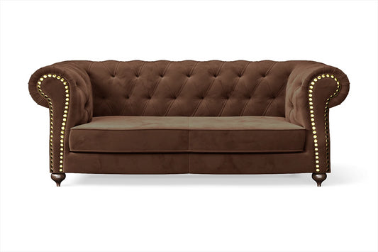 Bitonto 2 Seater Sofa Coffee Brown Velvet