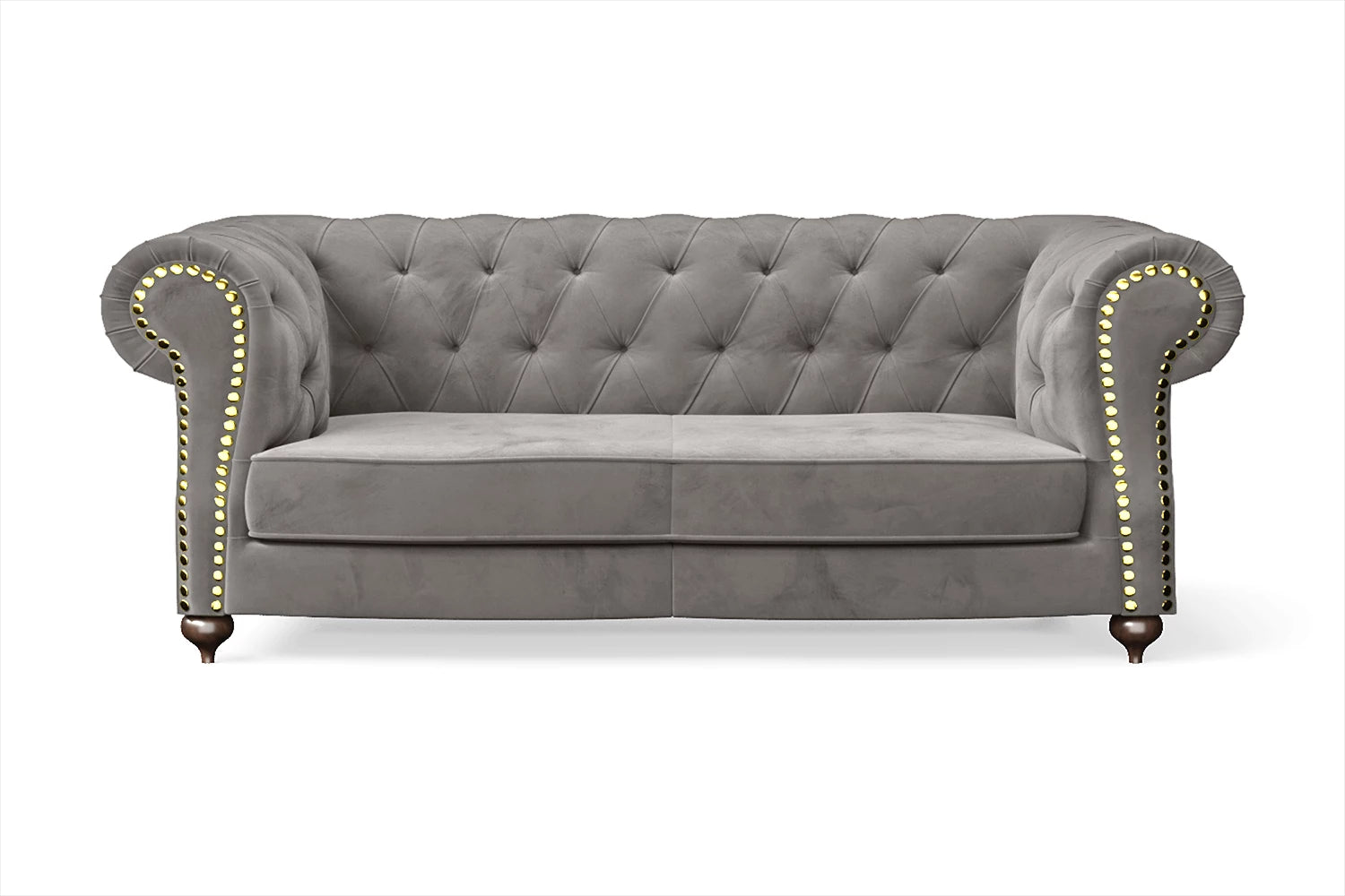 Bitonto 2 Seater Sofa Grey Velvet