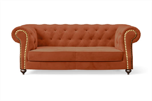 Bitonto 2 Seater Sofa Orange Velvet