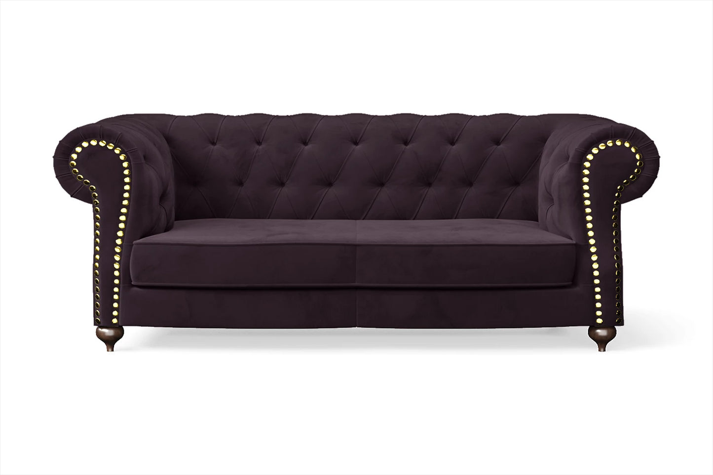 Bitonto 2 Seater Sofa Purple Velvet