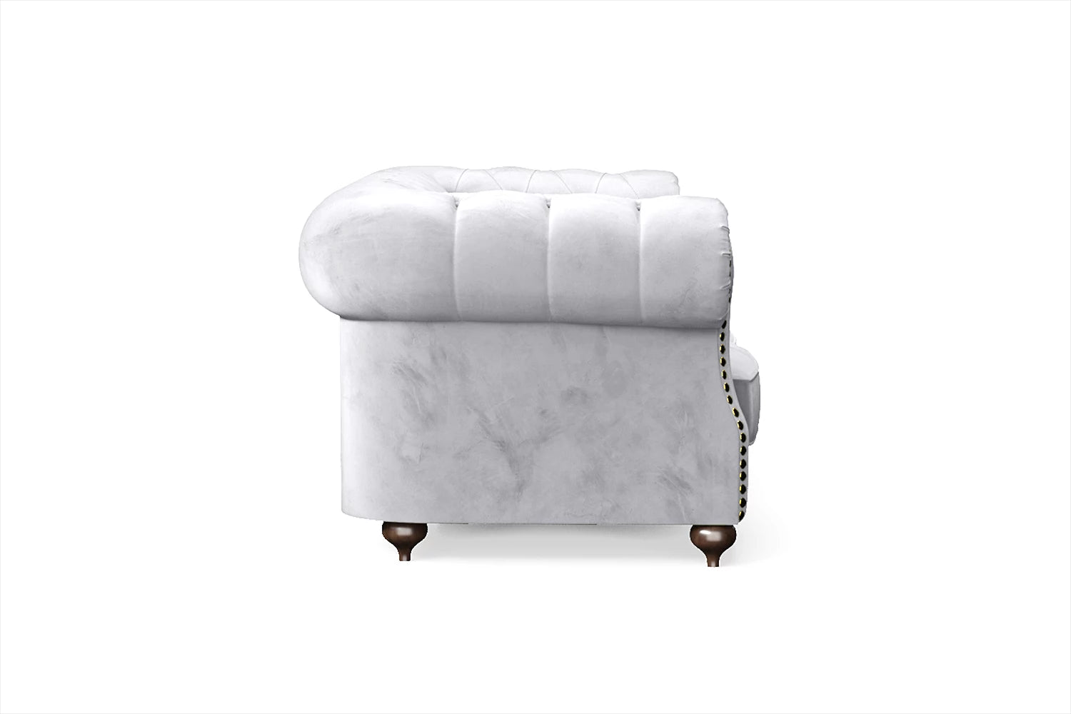 Bitonto 2 Seater Sofa Silver Velvet