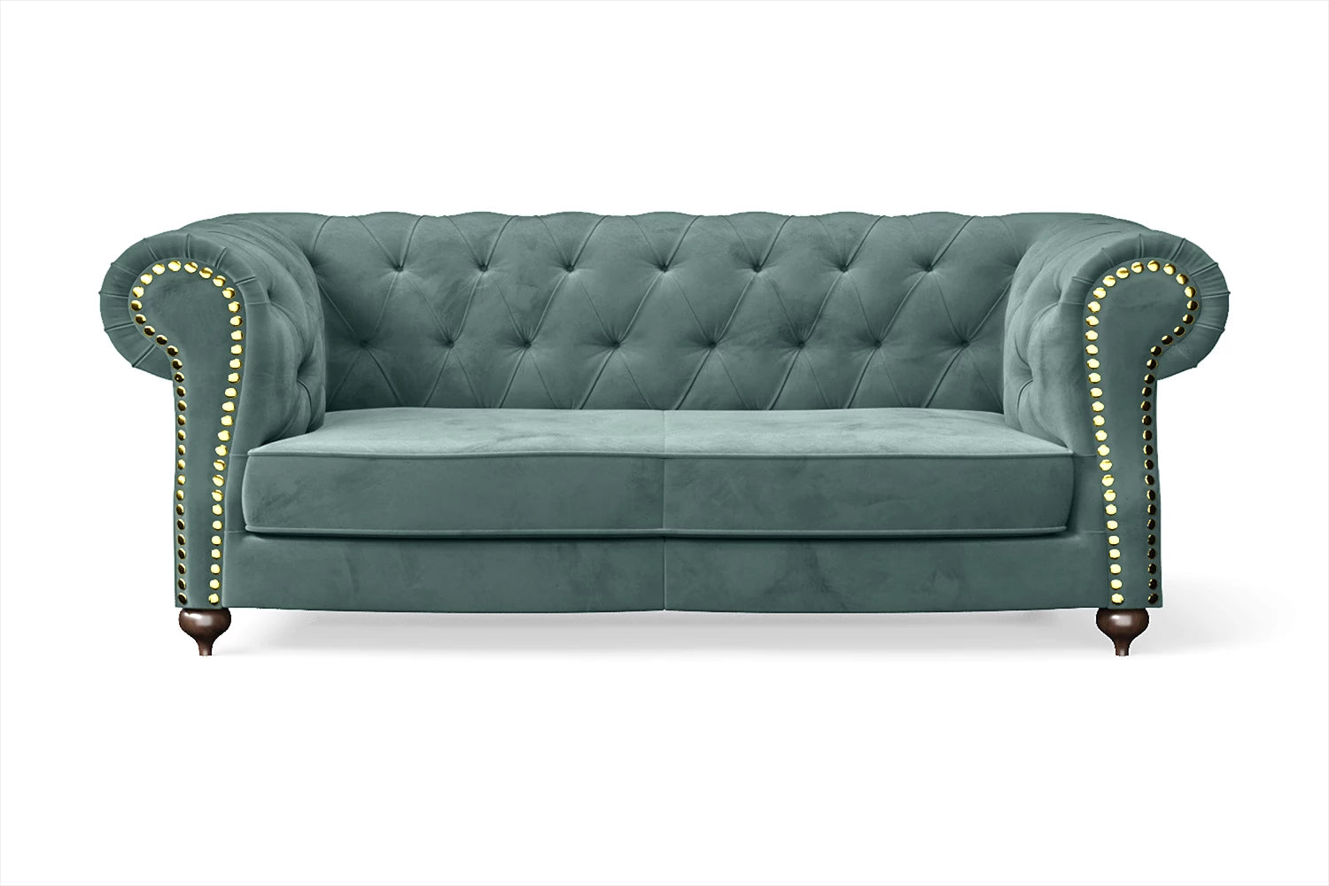 Bitonto 2 Seater Sofa Teal Velvet