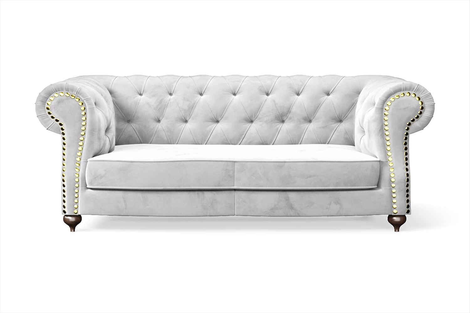 Bitonto 2 Seater Sofa White Velvet