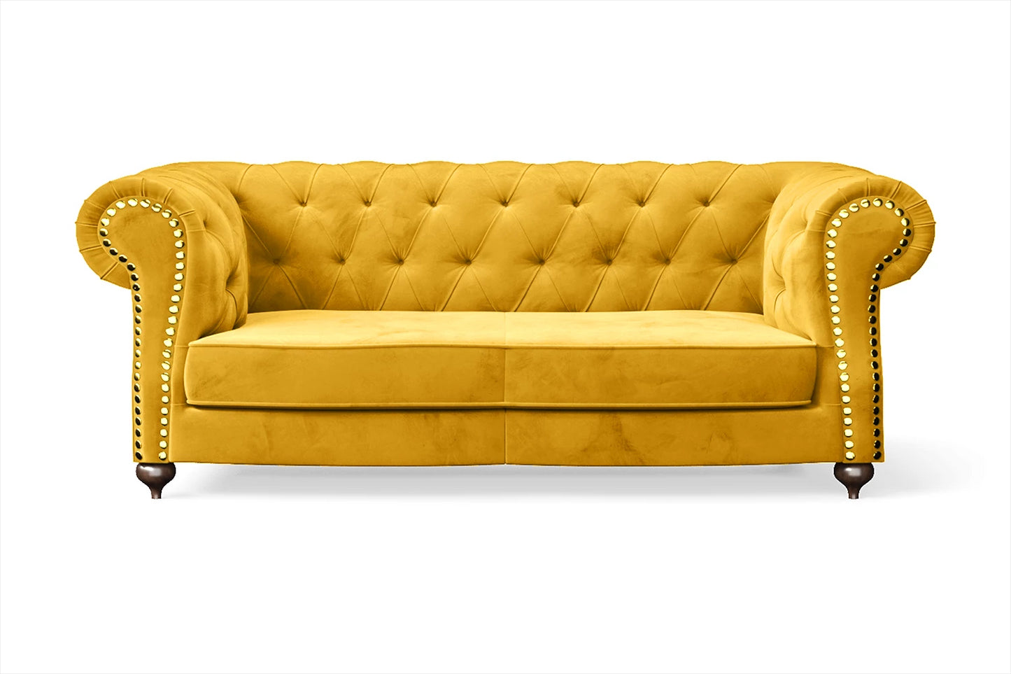 Bitonto 2 Seater Sofa Yellow Velvet