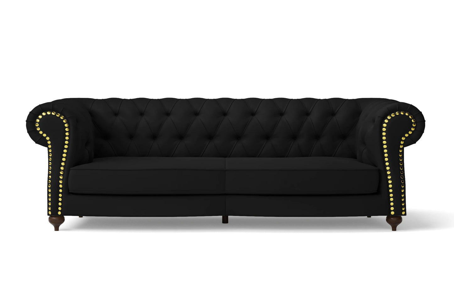 Bitonto 3 Seater Sofa Black Leather