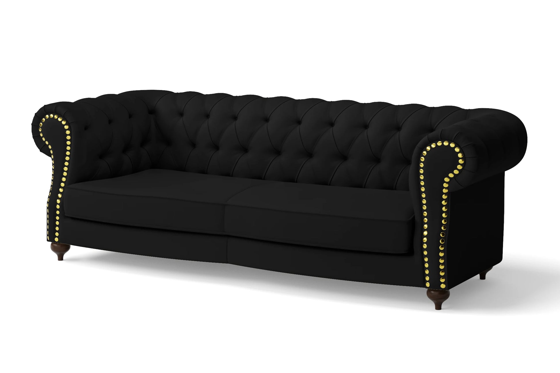 Bitonto 3 Seater Sofa Black Leather