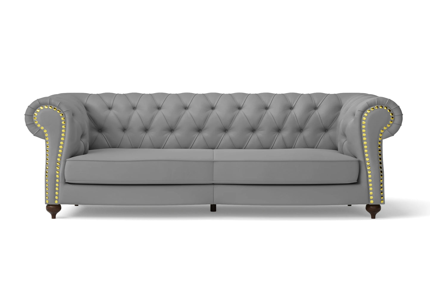 Bitonto 3 Seater Sofa Grey Leather