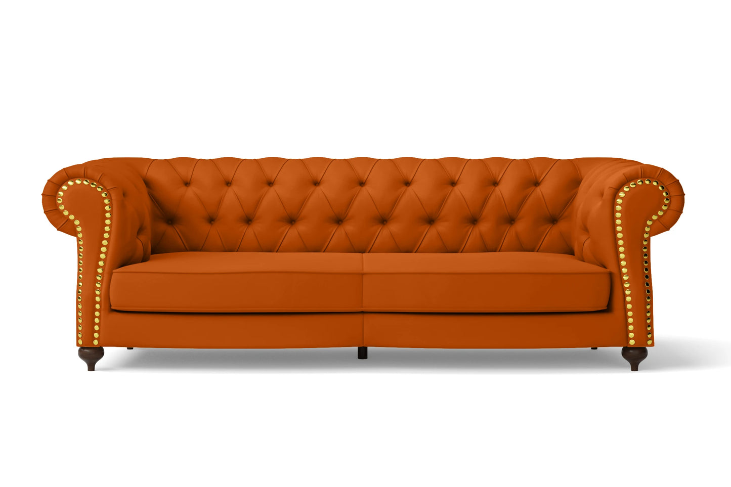 Bitonto 3 Seater Sofa Orange Leather