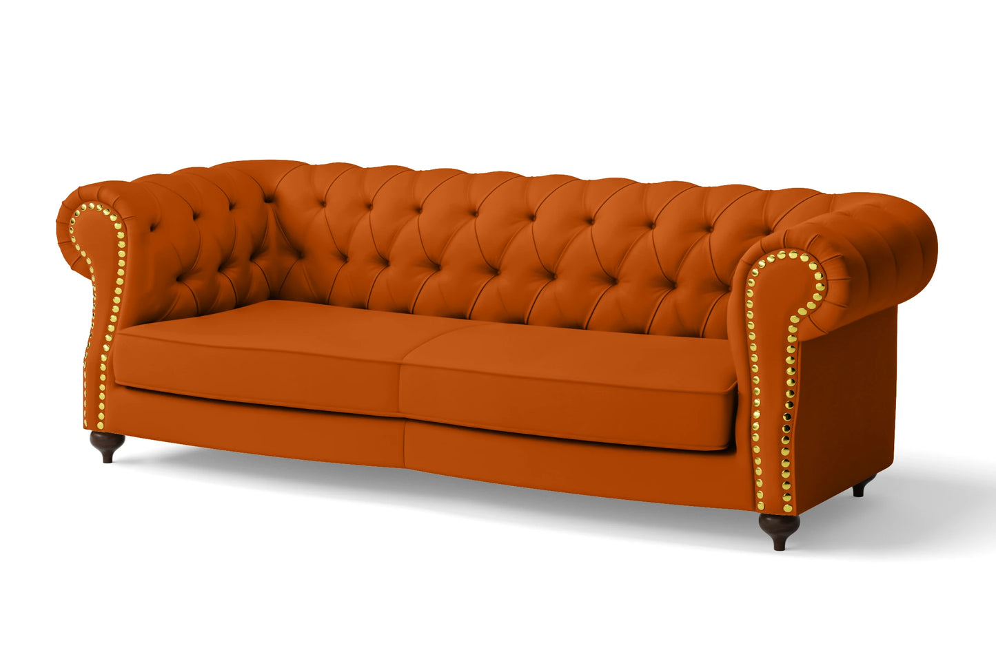 Bitonto 3 Seater Sofa Orange Leather