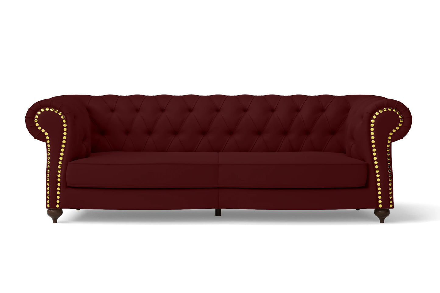 Bitonto 3 Seater Sofa Red Leather